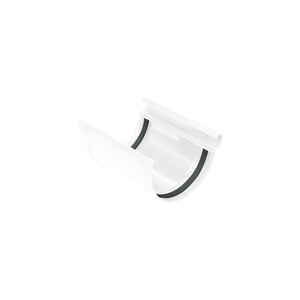 Dakgootverbinder PVC wit met zwarte rubberen afdichting, hoofdweergave