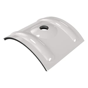 Kalot profiel 18/1064 van aluminium in lichtgrijs RAL 7035 met boring en afdichting, hoofdaanzicht