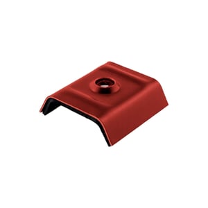 Kalot aluminium bruinrood RAL 3011 voor profiel 20M, hoofdaanzicht