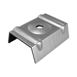 Kalot profiel 33/500 van blank aluminium met boring, hoofdaanzicht