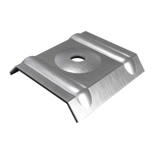 Kalot profiel 76/18 van blank aluminium, bovenzijde met boring, hoofdweergave
