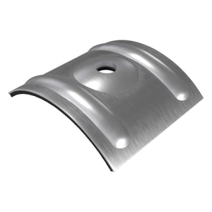 Kalot profiel 76/18 golf van blank aluminium, bovenzijde met boring