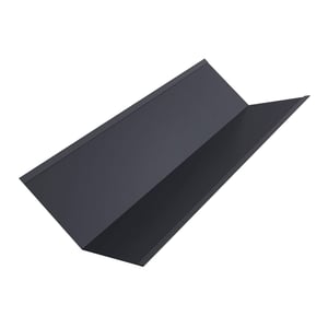 Gootstuk grafietgrijs (RAL 7024) van staal, 0,50 mm dik, met 25 µm polyester coating, hoofdaanzicht