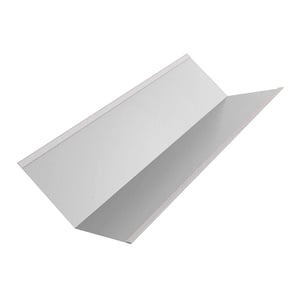 Gootplaat van staal, lichtgrijs (RAL 7035), 0,50 mm dik, met 25 µm polyester coating, hoofdaanzicht