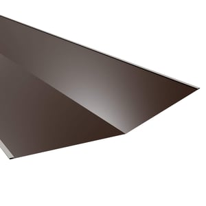 Kilgootplaat Sepiabruin RAL 8014, 0,50 mm staal, detail van de V-vorm