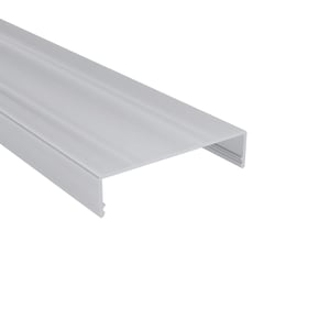 Klemdeksel van blank aluminium voor DUO profiel, schuin van boven met geribbeld oppervlak