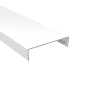Klemdeksel voor DUO profiel, wit, aluminium, bovenaanzicht schuin