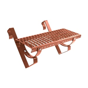 Looprooster set van verzinkt staal, koperbruin (RAL 8004), met antislip oppervlak en bevestigingshaken