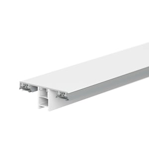 Mendiger middenprofiel van aluminium en kunststof, wit, detail van de profielstructuur