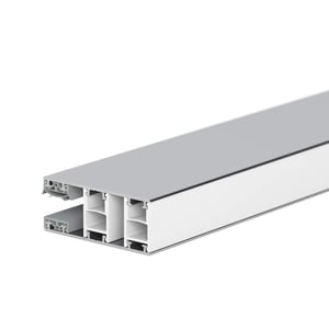 Mendiger randprofiel 10 mm van aluminium en kunststof, blank, met holle kamers, schuin van boven