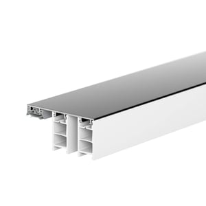 Mendiger randprofiel van aluminium en kunststof, donkergrijs, doorsnede met kamers, hoofdweergave