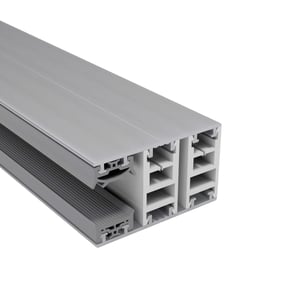 Mendiger randprofiel 16 mm, blank, aluminium en kunststof, doorsnede met kamerstructuur