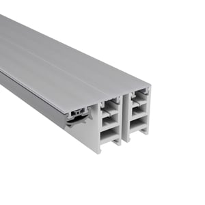 Mendiger randprofiel 16 mm, blank, aluminium en kunststof, met kamerstructuur en afdichtingsprofiel, hoofdweergave
