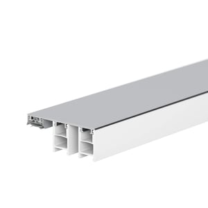 Mendiger randprofiel van blank aluminium en kunststof, hoofdaanzicht