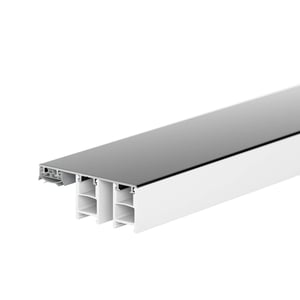 Mendiger randprofiel van aluminium en kunststof, donkergrijs, detail van de profielstructuur