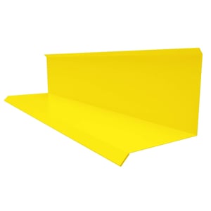 Wandaansluiting type 3 van staal, 0,50 mm, Koolzaadgeel RAL 1021, 25 µm polyestercoating
