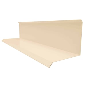 Wandafwerking Type 3 van staal, 0,75 mm, licht ivoorkleurig RAL 1015, 90 graden hoek, vrijstaand