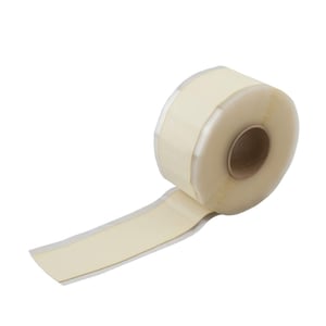 Naadband EPDM 0,75 mm wit, rol met afgewikkeld uiteinde, schuin van boven