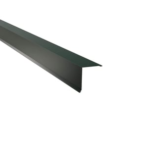 Lessenaarsdakafsluiting aluminium mosgroen RAL 6005, 0,70 mm, 25 µm polyester coating, hoofdaanzicht