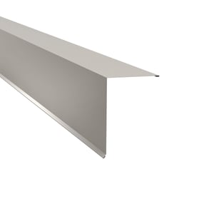 Lessenaarsdak nokafsluiting van zuiverwit staal, 0,50 mm dik, 25 µm polyestercoating, hoofdaanzicht