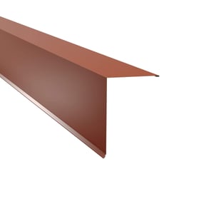 Lessenaarsdak nokafsluiting van staal, Koperbruin RAL 8004, 0,63 mm dikte, hoofdweergave