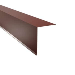 Lessenaarsdakafsluiting Weckman 20x25 cm, 85 graden, RAL 8012 roodbruin, 0,50 mm staal, hoofdaanzicht
