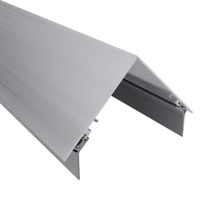 Nokprofiel van blank aluminium, schuin met bevestigingsranden, hoofdweergave