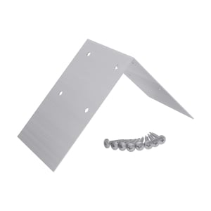 Nokprofielverbinder van blank aluminium met zes schroeven, hoofdaanzicht