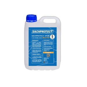 DACHPROTECT BlueTek oppervlakte lijm 5 liter jerrycan, wit met blauw etiket en blauwe dop