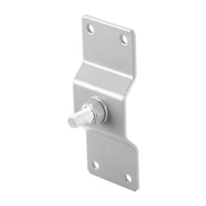 Plaat voor regenpijpbeugel van staal, Zilver-Metallic, met schroef en moer, hoofdaanzicht
