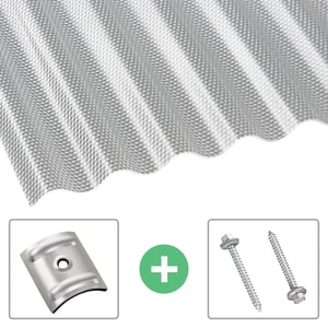 Polycarbonaat golfplaat | 76/18 | Voordeelpakket | 2,60 mm | Helder | Honingraatstructuur | Breedte 3,99 m | Lengte 2,00 m