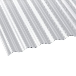 Polycarbonaat golfplaat 1,40 mm helder, Scobalit, schuin van boven met golfprofiel 76/18