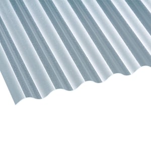 Polycarbonaat golfplaat 76/18, 2,50 mm, helder, hoofdaanzicht schuin van boven