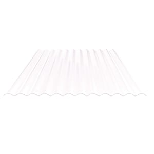 Polycarbonaat golfplaat 76/18, 0,90 mm, opaal wit, vrijstaand met 10 golven