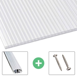 Polycarbonaat kanaalplaat | 16 mm | Profiel A1 | Voordeelpakket | Plaatbreedte 1,20 m | Opaal wit | X-Structuur | Breedte 11,11 m | Lengte 7,00 m