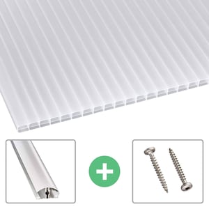 Polycarbonaat kanaalplaat | 16 mm | Profiel A4 | Voordeelpakket | Plaatbreedte 98 cm | Opaal wit | Blueline | Breedte 9,13 m | Lengte 2,00 m