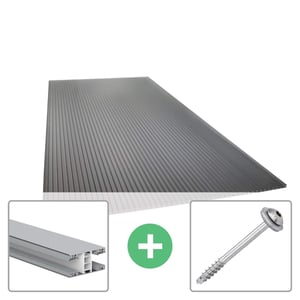 Polycarbonaat kanaalplaat | 16 mm | Profiel Mendig | Voordeelpakket | Plaatbreedte 98 cm | Antracietgrijs | Novalite | Breedte 3,09 m | Lengte 4,50 m