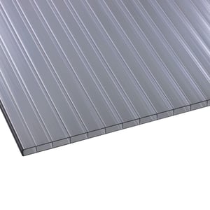 Polycarbonaat kanaalplaat | 16 mm | Breedte 98 cm | Grafiet | UV-wering 2-zijdig | Brede kanalen | 3,00 m
