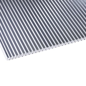 Polycarbonaat kanaalplaat | 16 mm | Breedte 98 cm | Helder / antraciet gestreept | UV-wering 2-zijdig | 3,00 m