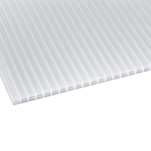 Polycarbonaat kanaalplaat | 16 mm | Breedte 1,20 m | Opaal wit | UV-wering 2-zijdig | 3,00 m