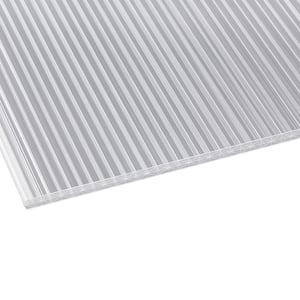Polycarbonaat kanaalplaat 16 mm, helder, bovenaanzicht schuin, Scobalit
