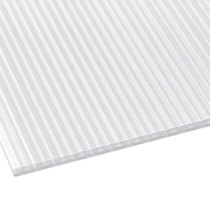 Polycarbonaat kanaalplaat 16 mm opaal wit, bovenaanzicht met zichtbare kanalen