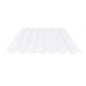 Polyester lichtplaat, 0,80 mm, helder, in golfprofielweergave op witte achtergrond