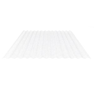Polyester lichtplaat, 0,80 mm, helder, in golfprofiel, vrijstaand op witte achtergrond
