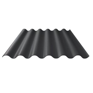 Golfplaten donkergrijs polyester 1,80 mm, bovenaanzicht van de golfstructuur