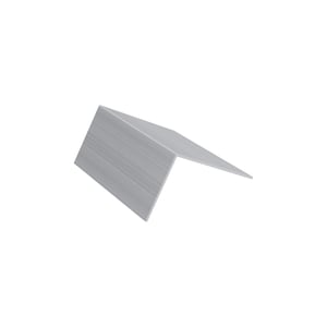 Remhoek van blank aluminium, schuin, hoofdaanzicht