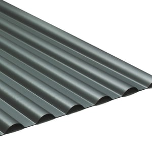 PVC profielplaat SINTRA 77/18 Antraciet-Metallic, 1,20 mm, schuin van boven, hoge ribben en dalen zichtbaar