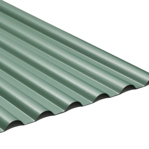 PVC profielplaat SINTRA 77/18 Groen-Metallic, 1,20 mm, detail van de golfstructuur