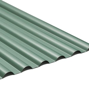 PVC lichtplaat SINTRA 77/18 in Groen-Metallic, bovenaanzicht van de golvende profielstructuur