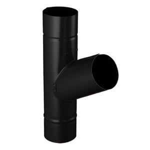 Verzamelstuk 60 graden van staal, gitzwart RAL 9005, 50 µm polyurethaan gecoat